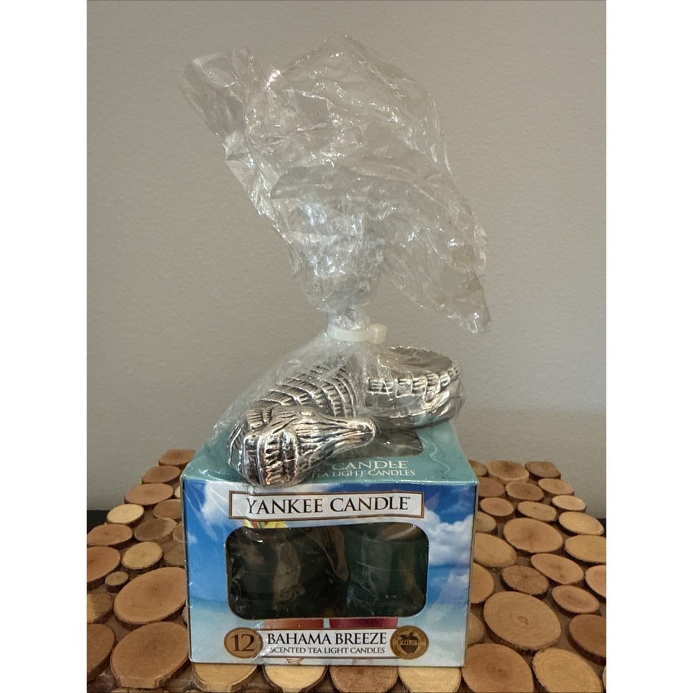 12 Yankee Candle Bahama Breeze Tea Light‎ Candles NEW With Seahorse Holder